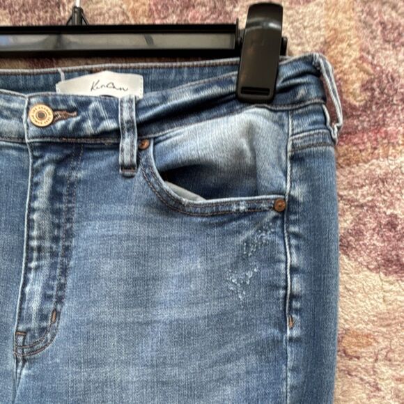 KanCan Women's Skinny Distressed Raw Hem Denim Jeans Blue - Picture 2 of 11